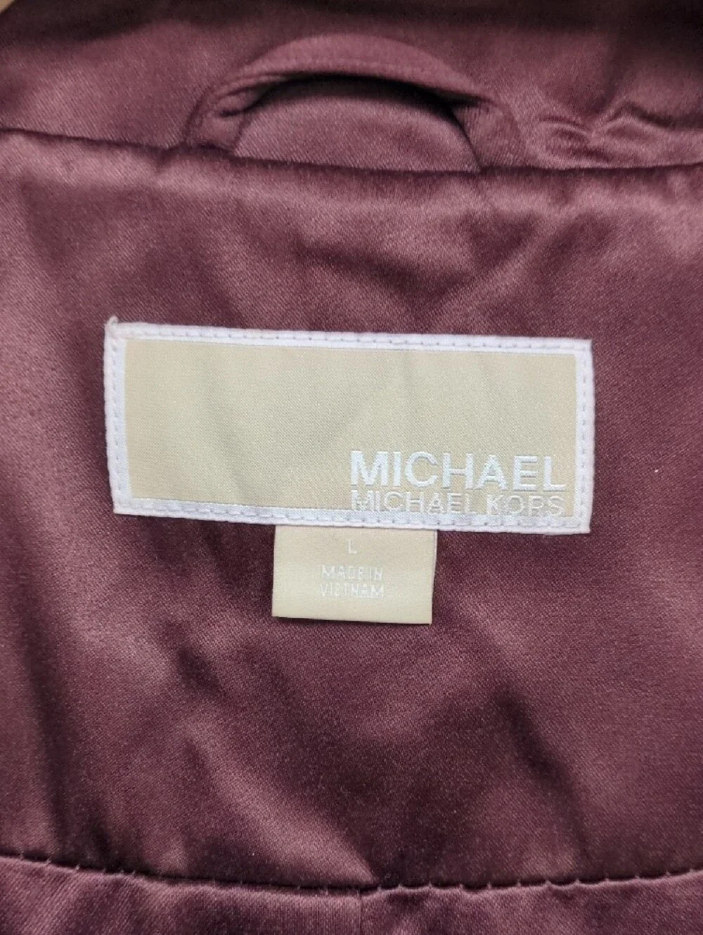 Michael Kors double-breasted satin trench coat/L